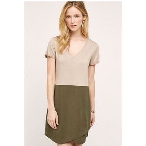 Anthropologie Dolan Two-Tone V-Neck Dress SZ S